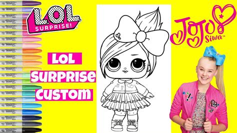Custom Lol Surprise Doll Jojo Siwa Lol Surprise Coloring Book Page