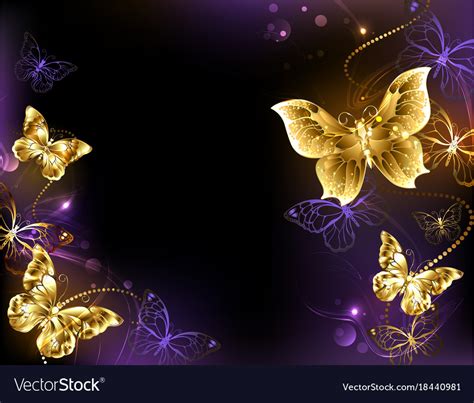 Background With Gold Butterflies Royalty Free Vector Image