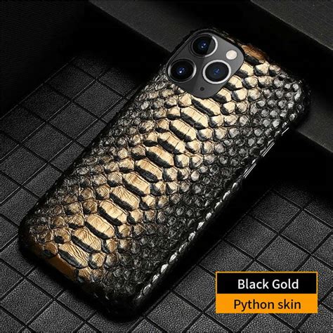 Genuine Python Leather Iphone 12 Pro Max Case Real Snakeskin Phone