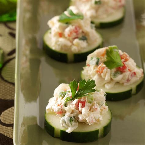 All the appetizer recipe are collected from various recepie's. Crab Cucumber Bites Recipe | Taste of Home