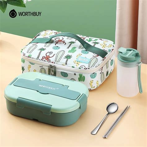 Worthbuy Lunch Box For Kids School Microwave Plastic Food Container