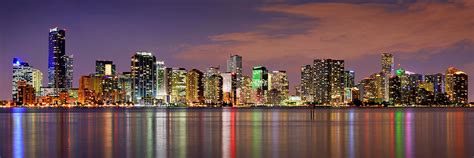 Miami Skyline At Dusk Sunset Panorama Photograph By Jon Holiday