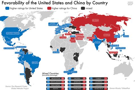 This Map Shows Which Countries Prefer China To The US