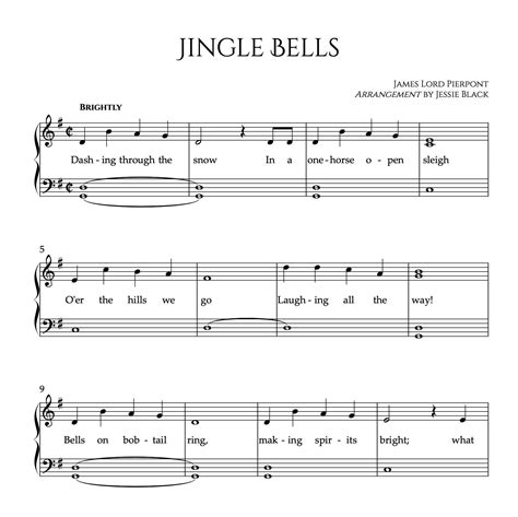 Jingle Bells Easy Piano Beginner Christmas Piano Jingle Bells Sheet