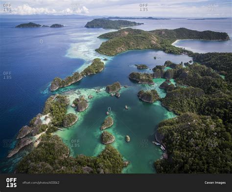 Aerial View Of The Fam Islands Archipelago Indonesia Stock Photo Offset