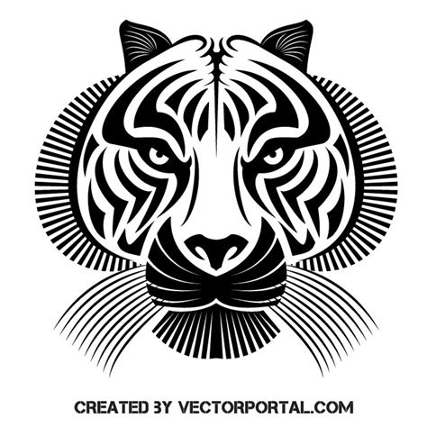 Tiger Head Profile Silhouette