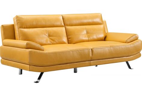 Islington Mustard Leather 3 Seater Sofa Furnitureinstore