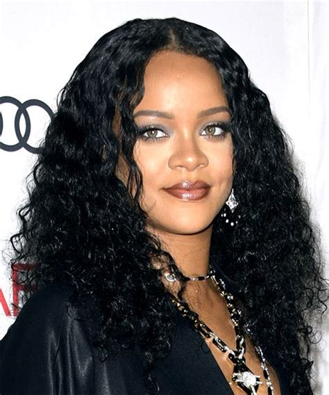 Rihanna Long Black Wavy Hair