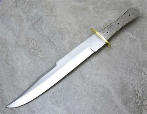 Knife Making Blade Blank Full Tang Fixed Large Bowie Style With Brass
