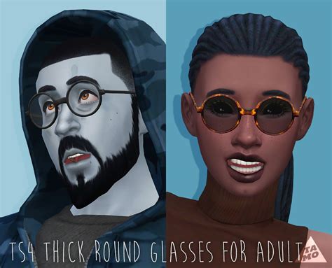 My Sims 4 Blog Updated Thick Round And Mock Mods Glasses By Tamo