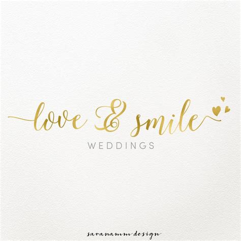 Watercolor Wedding Logo Design Gold Photography Logo Premade Etsy