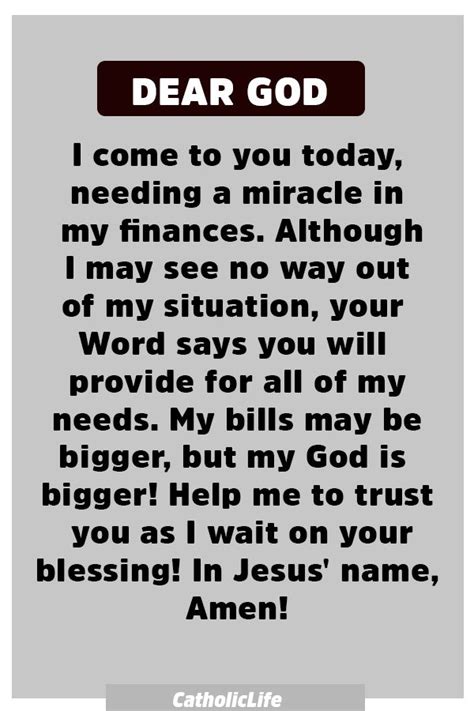 Powerful Prayer For Financial Miracle Prayer For Finances Prayer