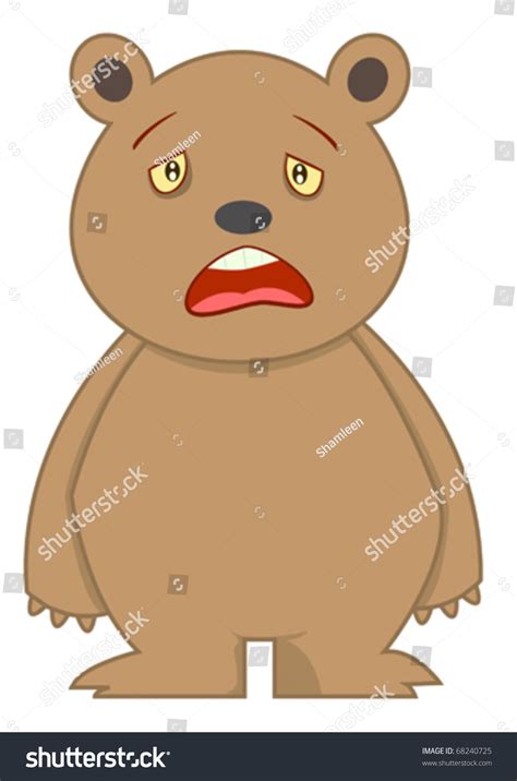 Tired Bear Cartoon Character Illustration Isolated White 68240725