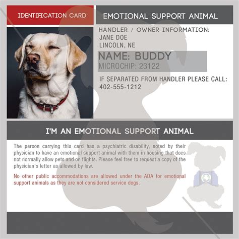 ID Card - Emotional Support Animal - SitStay | Emotional support animal, Emotional support, Animals