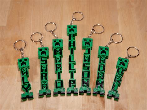 Minecraft Creeper Personalized Custom Name Tag Keychain Etsy In 2022