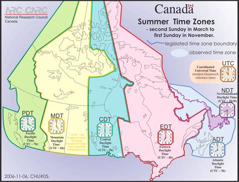 Canada Time Zone Map With Provinces With Cities With Clock For Riset
