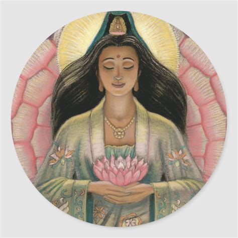 Kuan Yin Goddess Of Compassion Classic Round Sticker