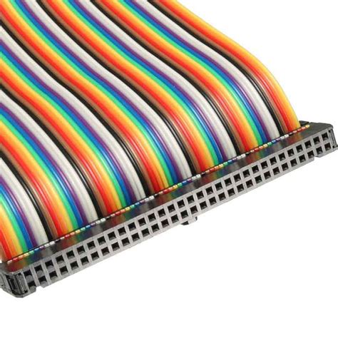 64 Pin Rainbow Flat Ribbon Cable 28awg Ecocables
