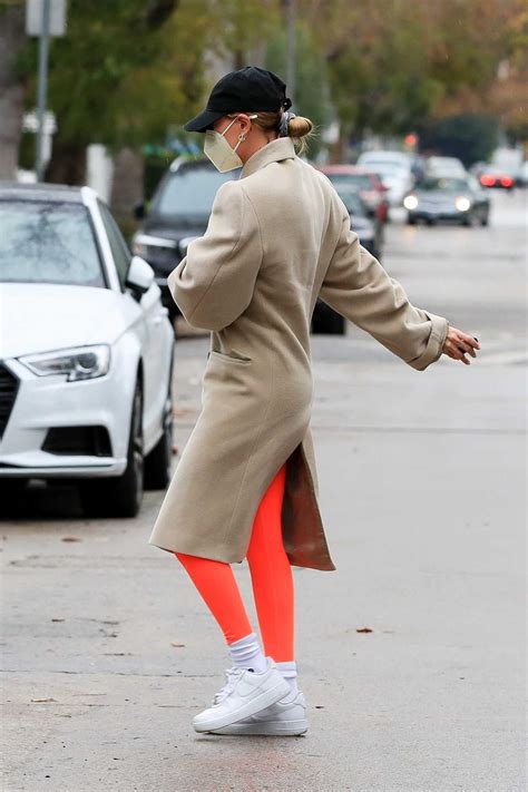 hailey bieber in a white nike sneakers heads for a morning workout session in west hollywood 02