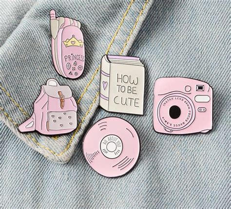 Cute Pink Enamel Pin Badges Mercury Girl