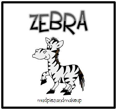 mudpies    zebra printables  animal studyfree