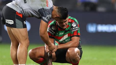 Includes official live player and team stats. NRL 2020: Latrell Mitchell crying, Rabbitohs vs Warriors ...