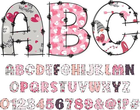 Valentine S Day Letters PNG Love Alphabet Clip Art PNG Etsy