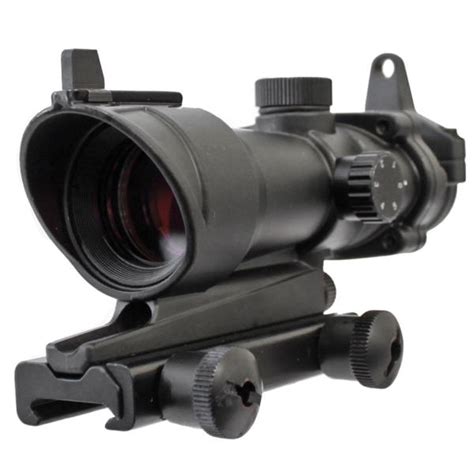 Acog Style 1x32 Redgreen Dot Sight W Iron Sights For Airsoft Full