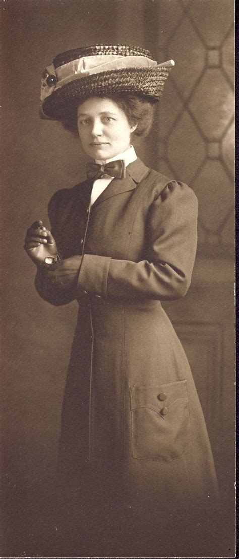 Stylish Bow Tie And Hat On Edwardian Woman Photo Circa 1905 Women In