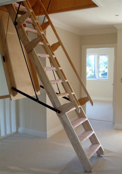 Pull Down Wooden Loft Stair Stairs In 2019 Tiny House Stairs Loft