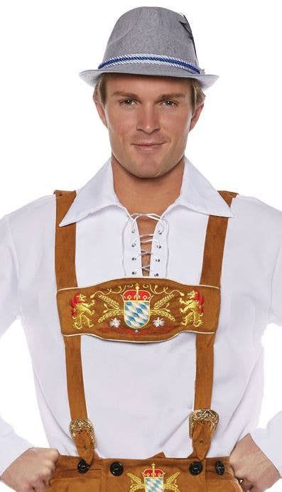 Deluxe Brown German Lederhosen Costume Mens Oktoberfest Costume
