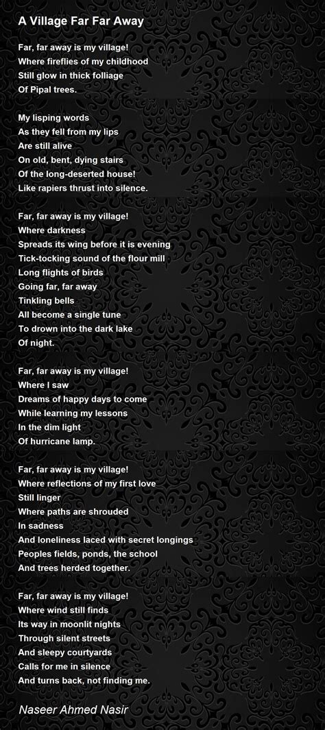 A Village Far Far Away Poem By Naseer Ahmed Nasir Poem Hunter