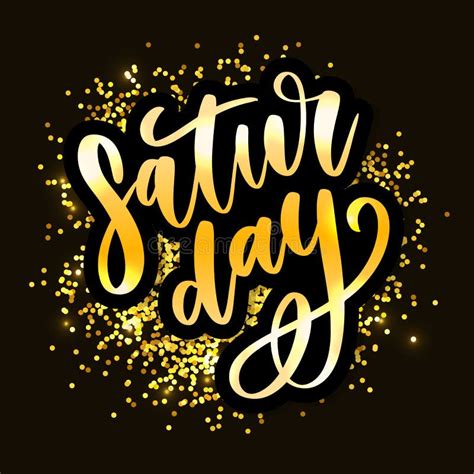Saturday Logo Template Vector Lettering Calligraphy Text Stock