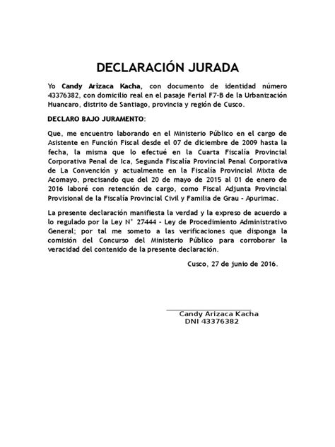 Declaracion Jurada Formulario