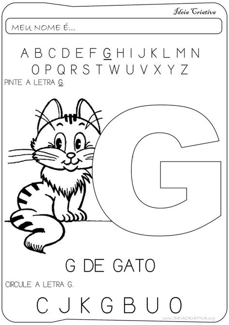 Atividade Letra G Educação Infantil Atividades Com A Letra G