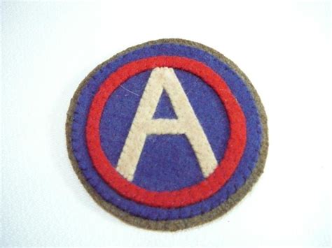 Rare Ww1 Us 3rd Army Shoulder Patch Applied Construction