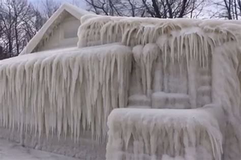 House Is Totally Covered In Ice Winter Wins Big Time