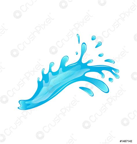 Blue Water Splash Isolated On White Background Stock Vector 1487142