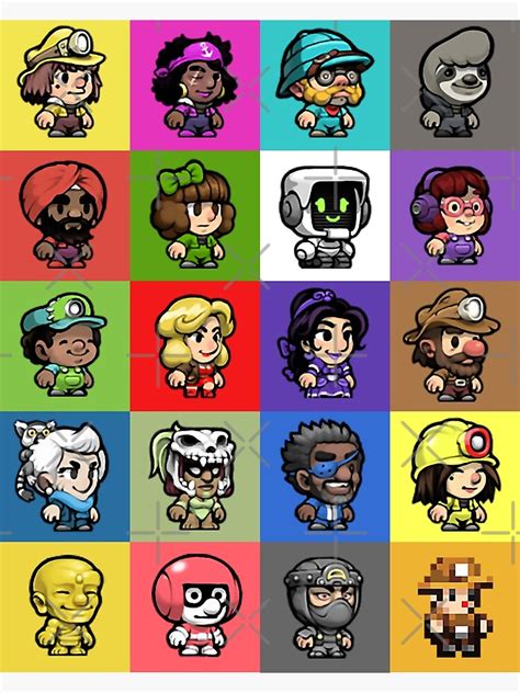 Spelunky 2 Player Characters Pattern Poster For Sale By Remembermekid