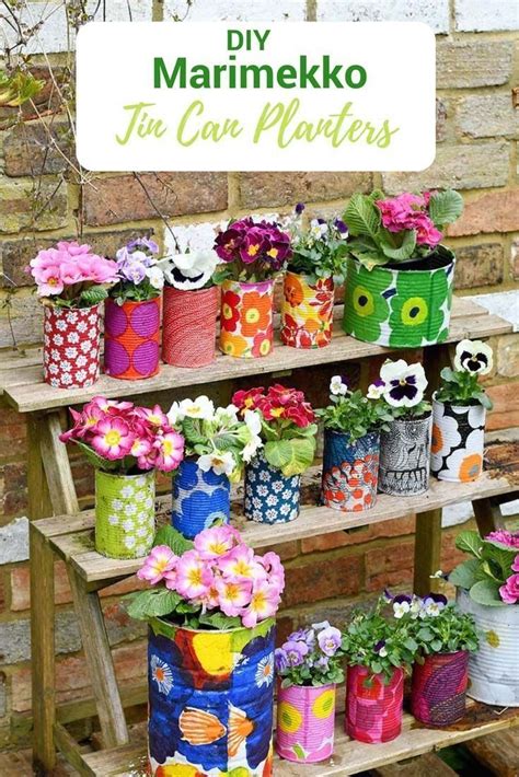 Easy Upcycled Marimekko Decorative Tin Can Planters 1000 Colorful