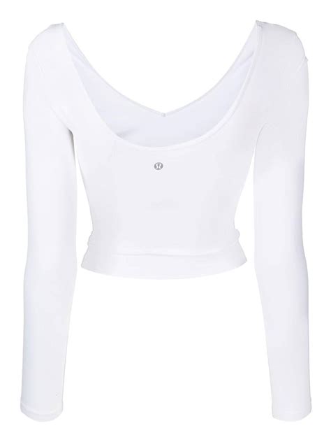 Lululemon White Align™ Long Sleeved Cropped Top Modesens