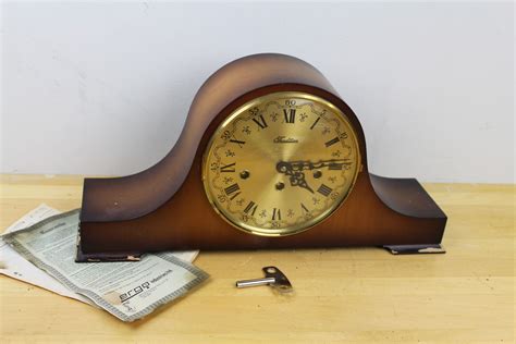 West Germany Ergo Key Wind Mechanical Chime Mantle Clock W Key
