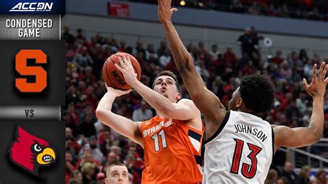 Syracuse Vs Louisville Condensed Game 2019 20 Acc Mens Basketball
