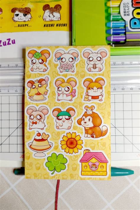 Hamtaro Sticker Sheet Cute Hamster Stickers For Journaling And Deco Etsy