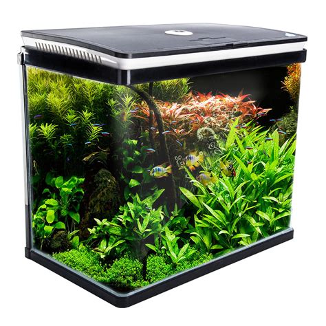 52l Curved Glass Rgb Led Aquarium Fish Tank Dynamic Power