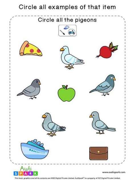 Circle The Birds Worksheet 03 Free Sorting Autispark