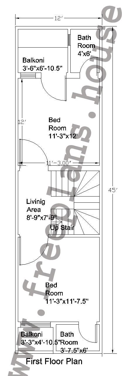 Convert between the units (ft → m) or see the conversion table. 12×45 Feet /50 Square Meter House Plan, - Free House Plans