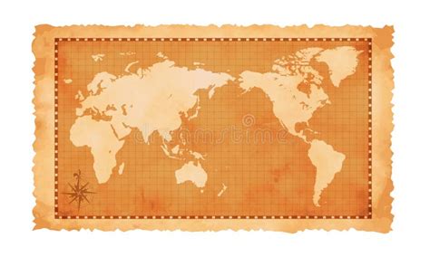 Old Vintage World Map Vector Illustration Stock Vector Illustration