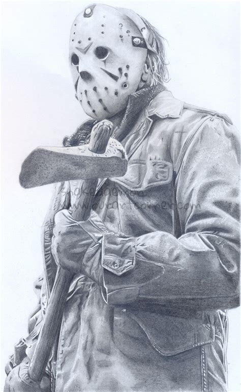Jason Voorhees Mask Drawing At Paintingvalley Explore Collection