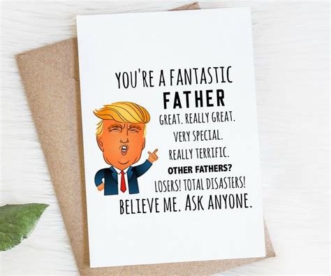 Greeting Cards Office And School Supplies Funny Father S Day Card Trump Father Dad Birthday